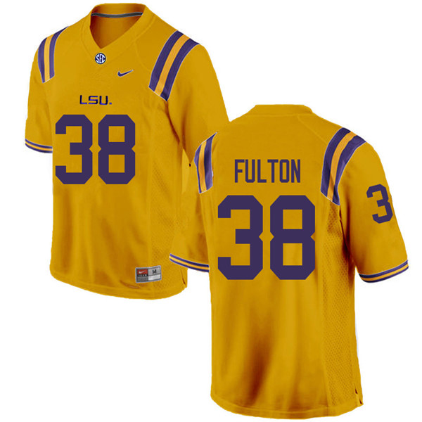 Men #38 Keith Fulton LSU Tigers College Football Jerseys Sale-Gold